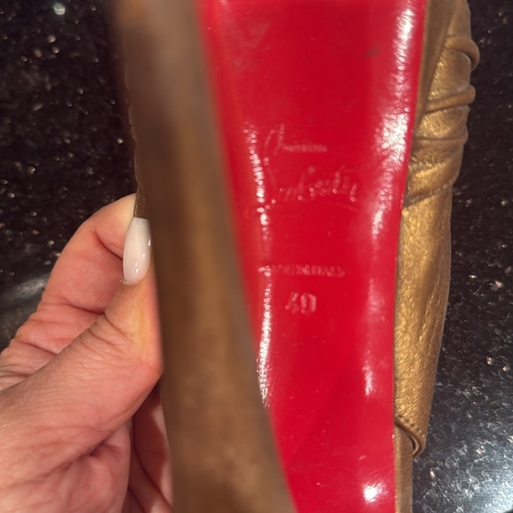 Gold Christian Louboutin Women's Heels - Picture 7 of 7